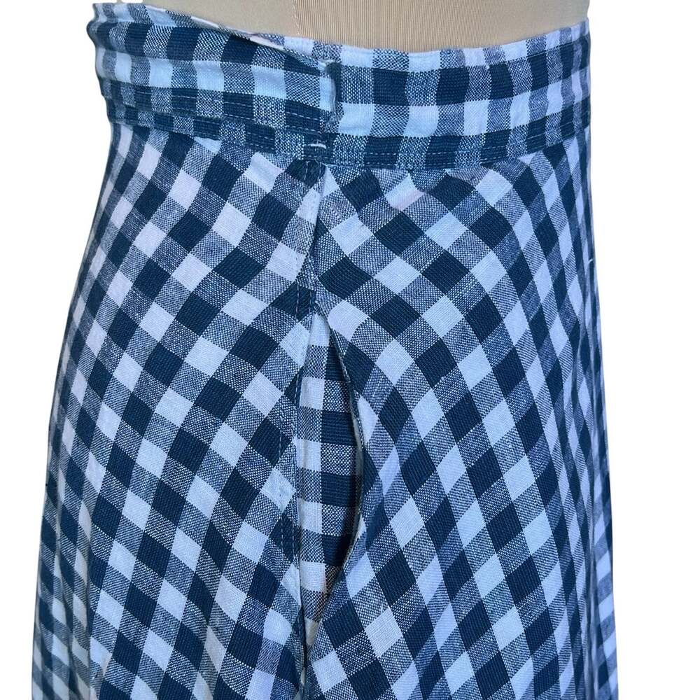 Polo Ralph Lauren Linen Gingham Plaid Wrap Maxi Skirt Women’s Medium Blue White - Picture 8 of 16